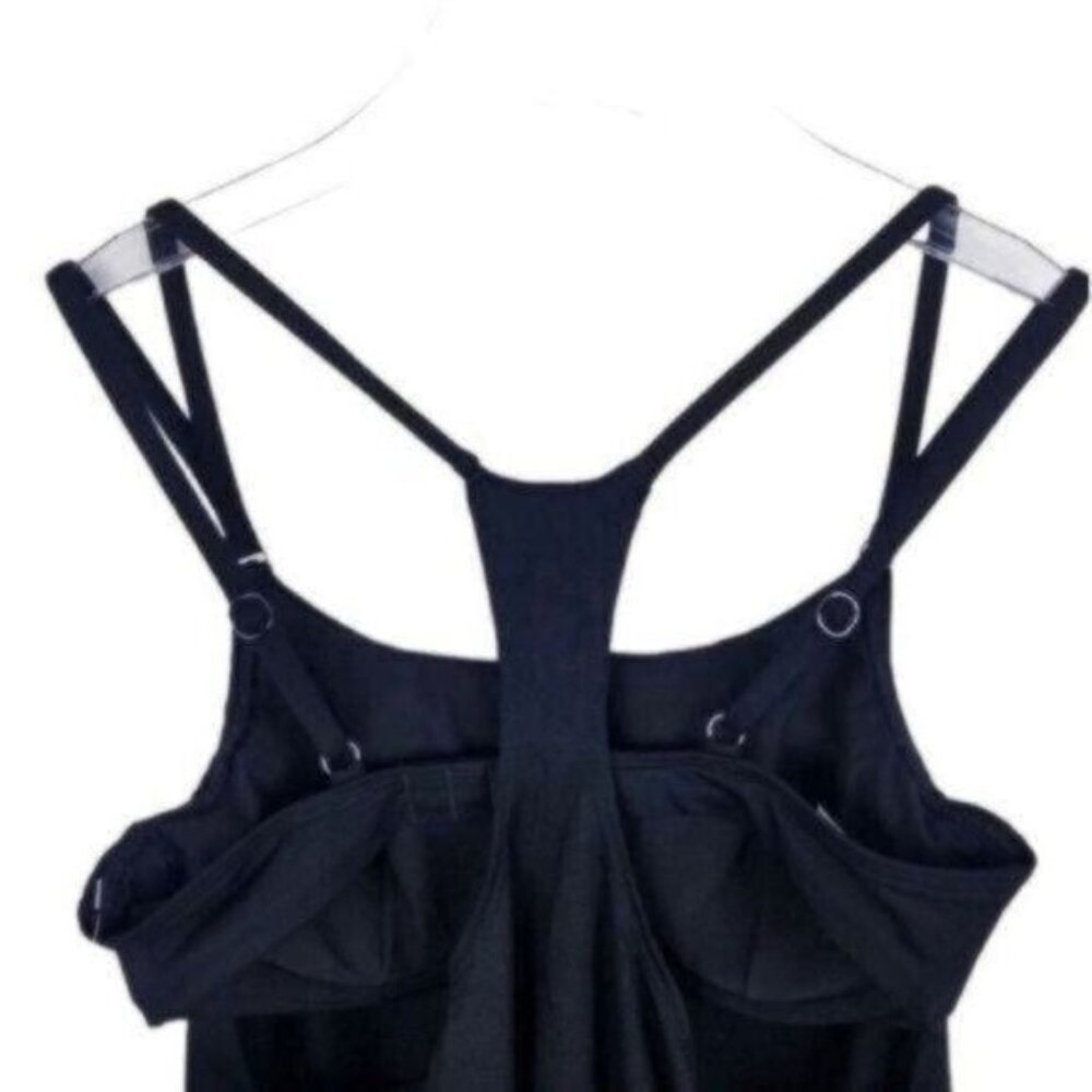 Athleta Seascape Tankini Swim Tank UPF 50+ Black Beach Vacation Pool 34 B/C New - Picture 7 of 9